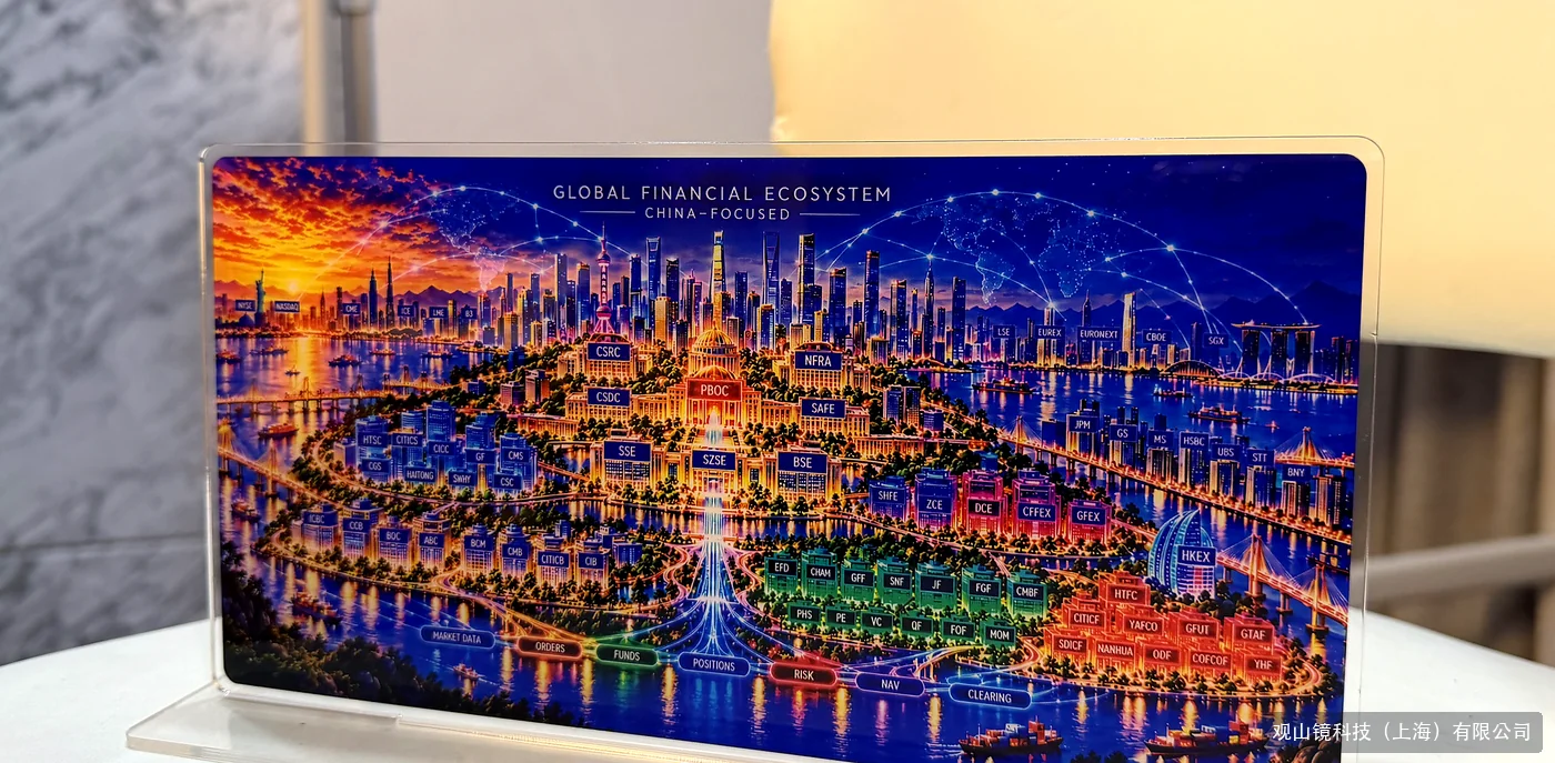 全球金融市场亚克力摆件 · 侧面角度