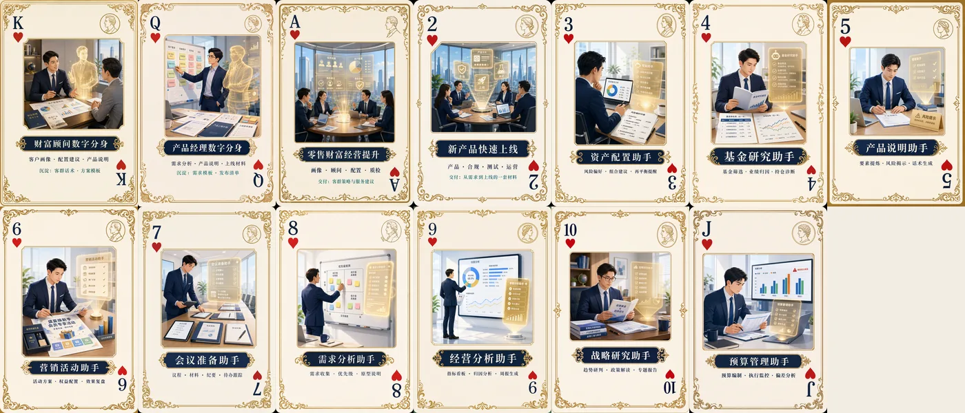 银行 · 红桃 13 张总览