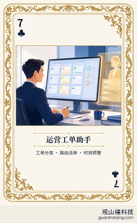 银行 Agent 图鉴扑克 ♣7 运营工单助手 牌面
