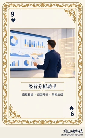 银行 Agent 图鉴扑克 ♥9 经营分析助手 牌面