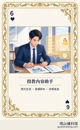 基金 Agent 图鉴扑克 ♥6 投教内容助手 牌面