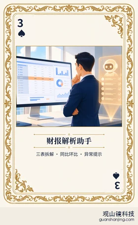 基金 Agent 图鉴扑克 ♠3 财报解析助手 牌面