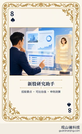 基金 Agent 图鉴扑克 ♠8 新股研究助手 牌面
