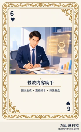 期货 Agent 图鉴扑克 ♥6 投教内容助手 牌面