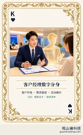 期货 Agent 图鉴扑克 ♥K 客户经理数字分身 牌面