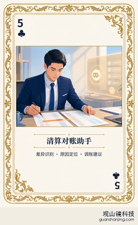 证券 Agent 图鉴扑克 ♣5 清算对账助手 牌面
