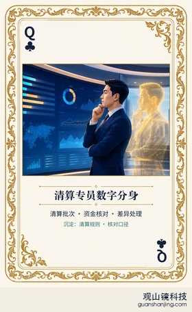 证券 Agent 图鉴扑克 ♣Q 清算专员数字分身 牌面