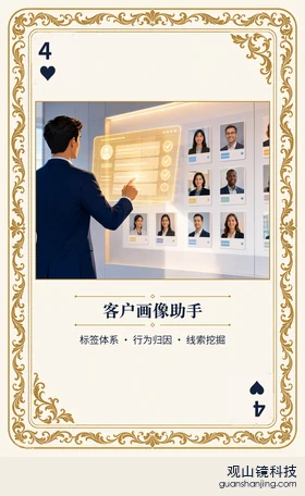 证券 Agent 图鉴扑克 ♥4 客户画像助手 牌面