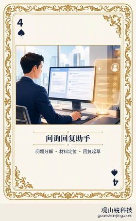 证券 Agent 图鉴扑克 ♠4 问询回复助手 牌面